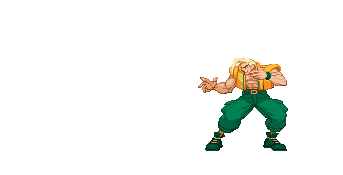 Fighting game sprite of a character punching and using magic abilities.